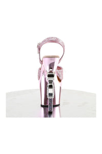 Pleaser REVOLVER-709G Platform Sandal in Pink Glitter