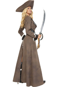 Roma Costumes Roma Deluxe Pirate Captain Costume in Brown 