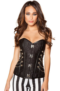 Roma Costumes Roma Elegant Corset with Front Clasp Closure Costume in Black  from SexyShoes.com