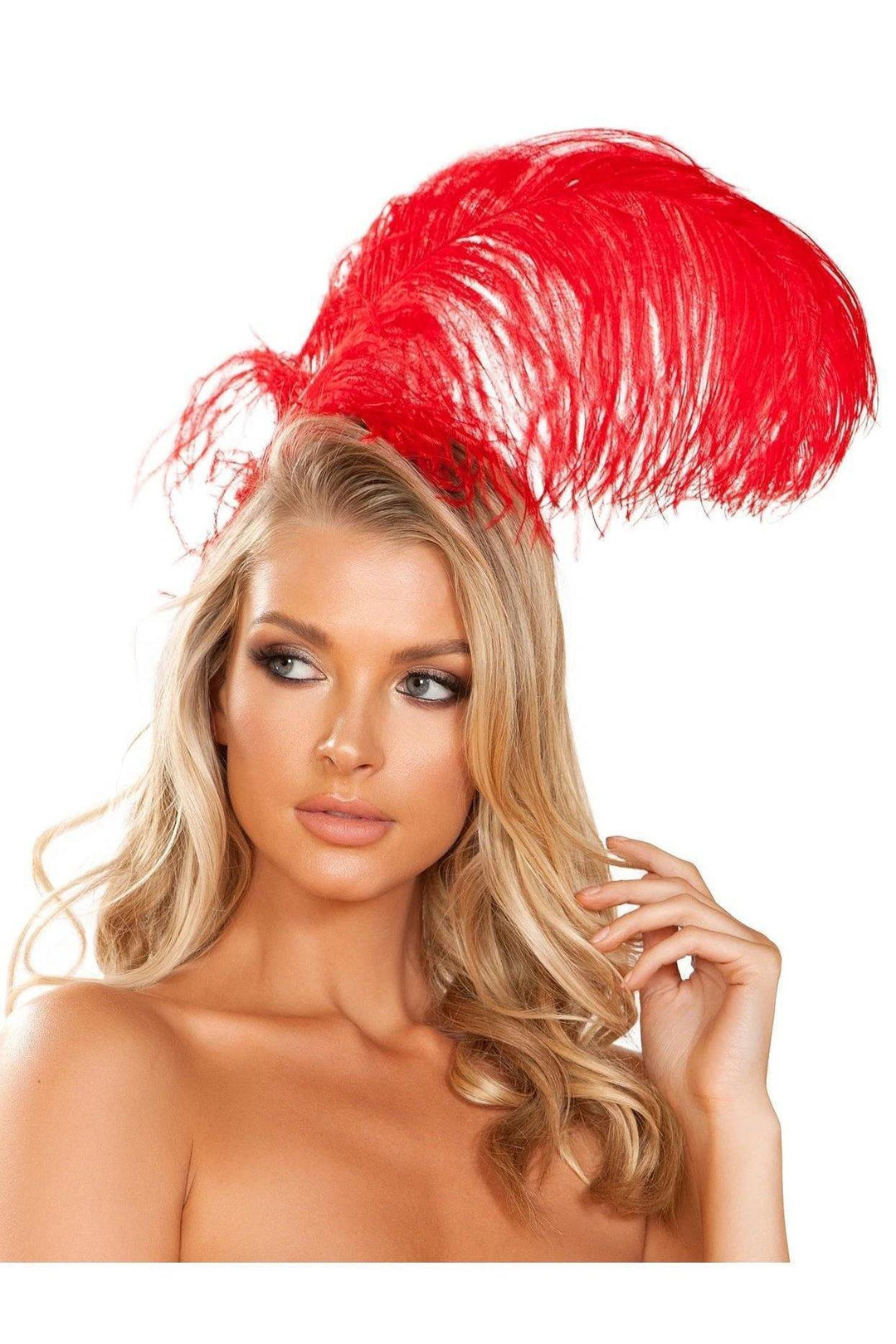 Roma Costumes Roma Feather Headband in Red  from SexyShoes.com