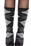 Roma Grey Argyle Stocking