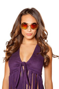 Roma Hippie Glasses with Heart Lense Frame Costume