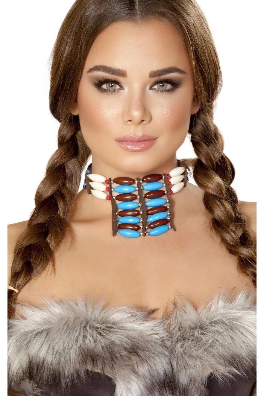 Roma Costumes Roma Indian Necklace with Stones in Brown  from SexyShoes.com