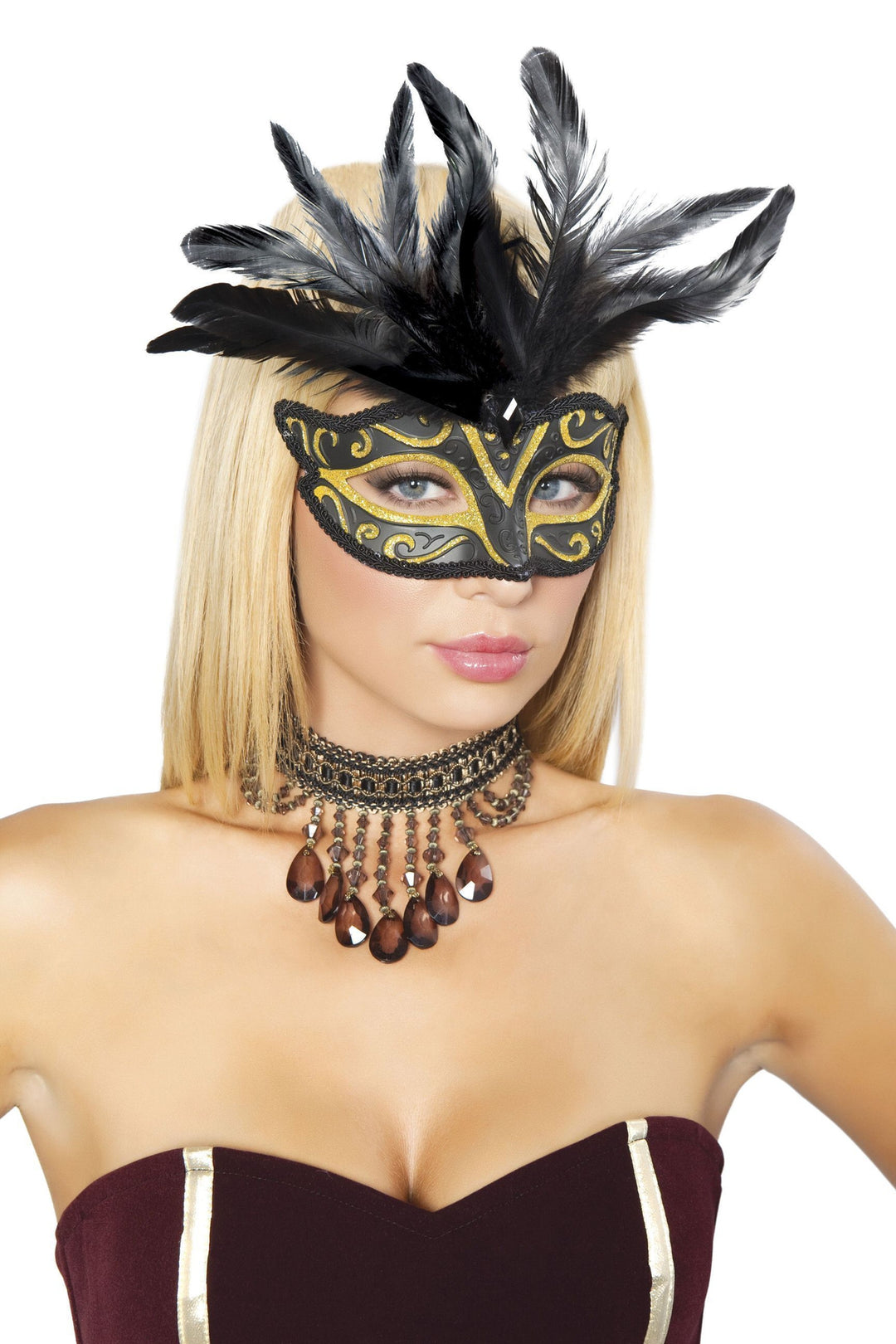 Roma Costumes Roma Masquerade Mask in Black  from SexyShoes.com