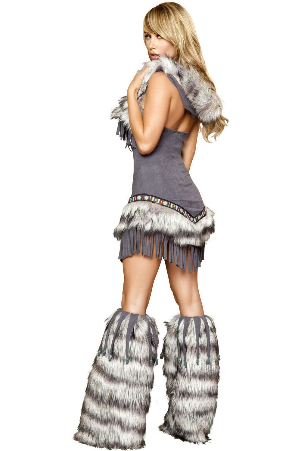 Roma Costumes Roma Native American Temptress Costume in Grey 