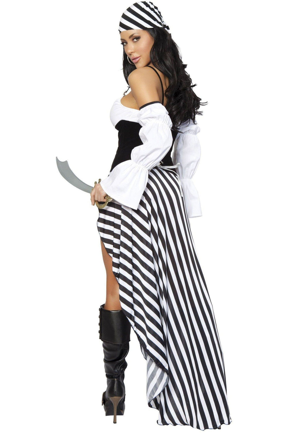 Roma Costumes Roma Pirate Lass Costume in Black 