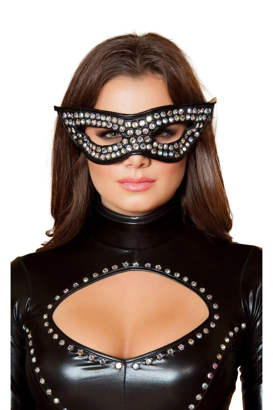 Roma Costumes Roma Rhinestone Mask in Black  from SexyShoes.com