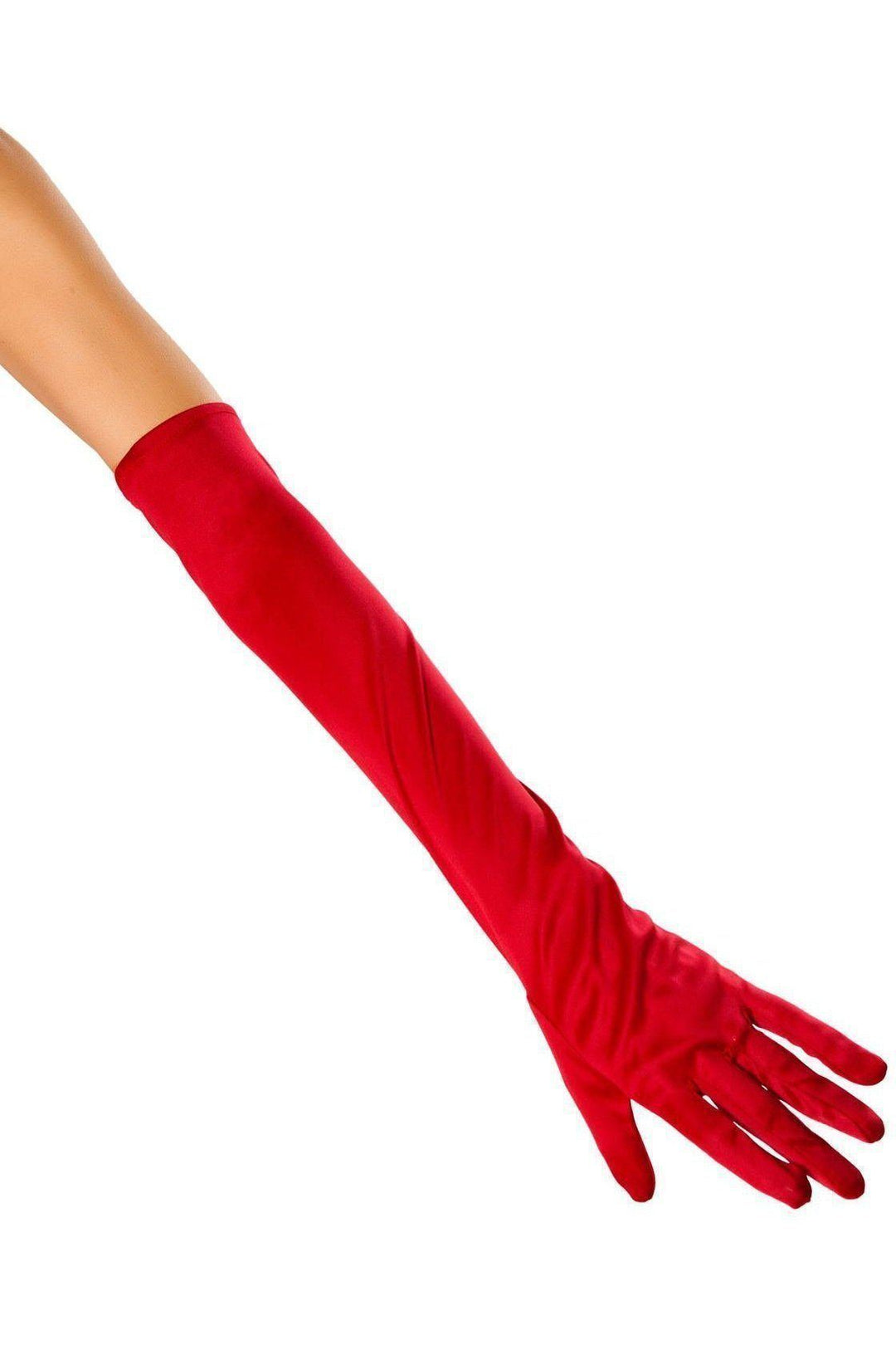 Roma Costumes Roma Stretch Satin Gloves in Red  from SexyShoes.com