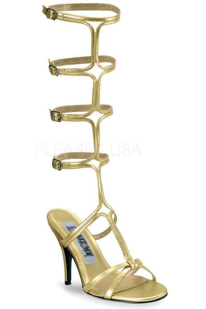 ROMAN-10 Sandal | Gold Faux Leather-Funtasma-Gold-Sandals-SEXYSHOES.COM