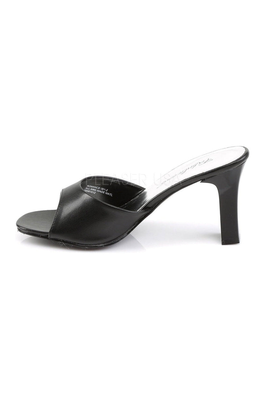 Fabulicious ROMANCE-301-2 Slide in Black Faux Leather