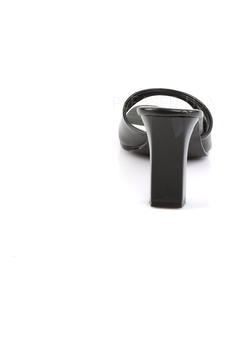 Fabulicious ROMANCE-301-2 Slide in Black Faux Leather