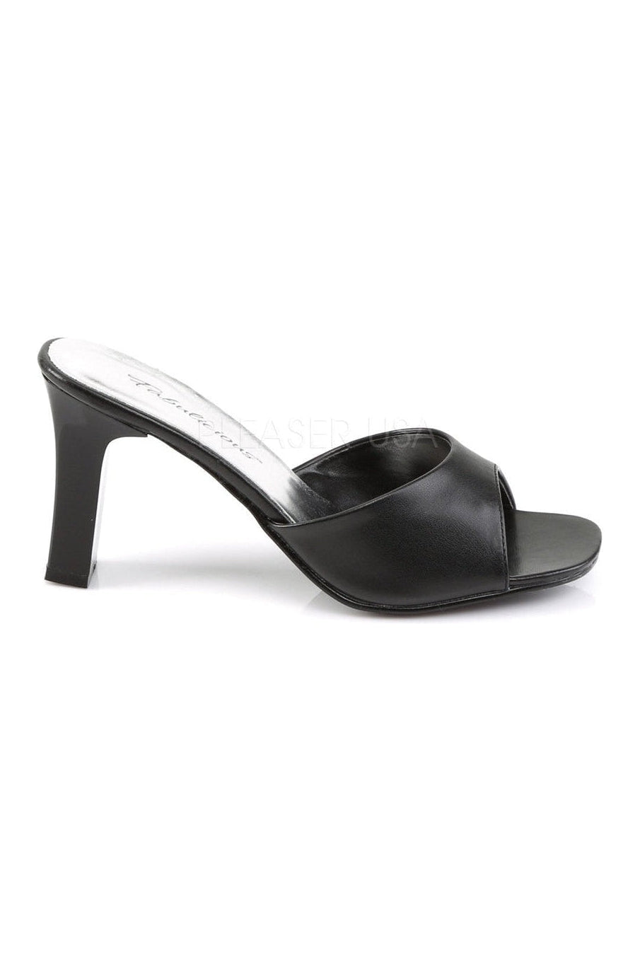 Fabulicious ROMANCE-301-2 Slide in Black Faux Leather