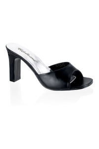 Fabulicious ROMANCE-301-2 Slide in Black Faux Leather from SexyShoes.com