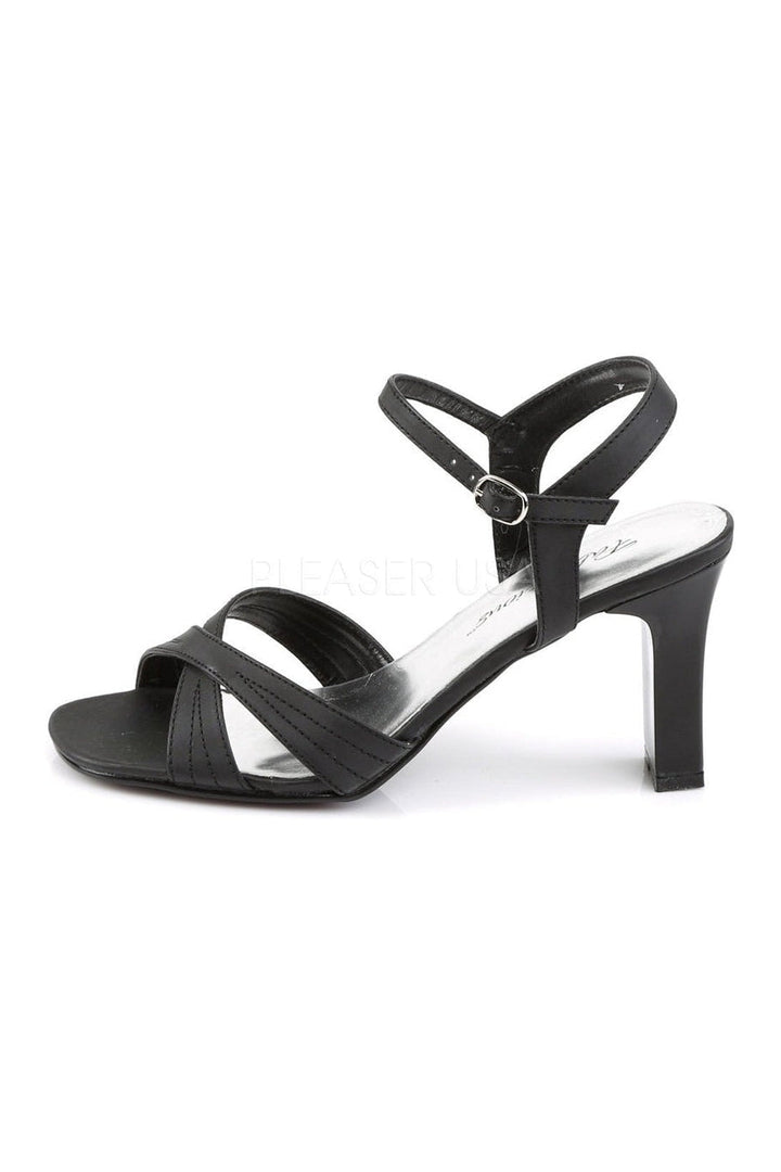 ROMANCE-313 Sandal | Black Faux Leather-Fabulicious-Sandals-SEXYSHOES.COM