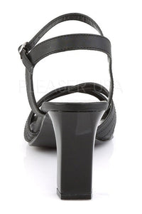 Fabulicious ROMANCE-313 Sandal in Black Faux Leather