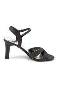 Fabulicious ROMANCE-313 Sandal in Black Faux Leather