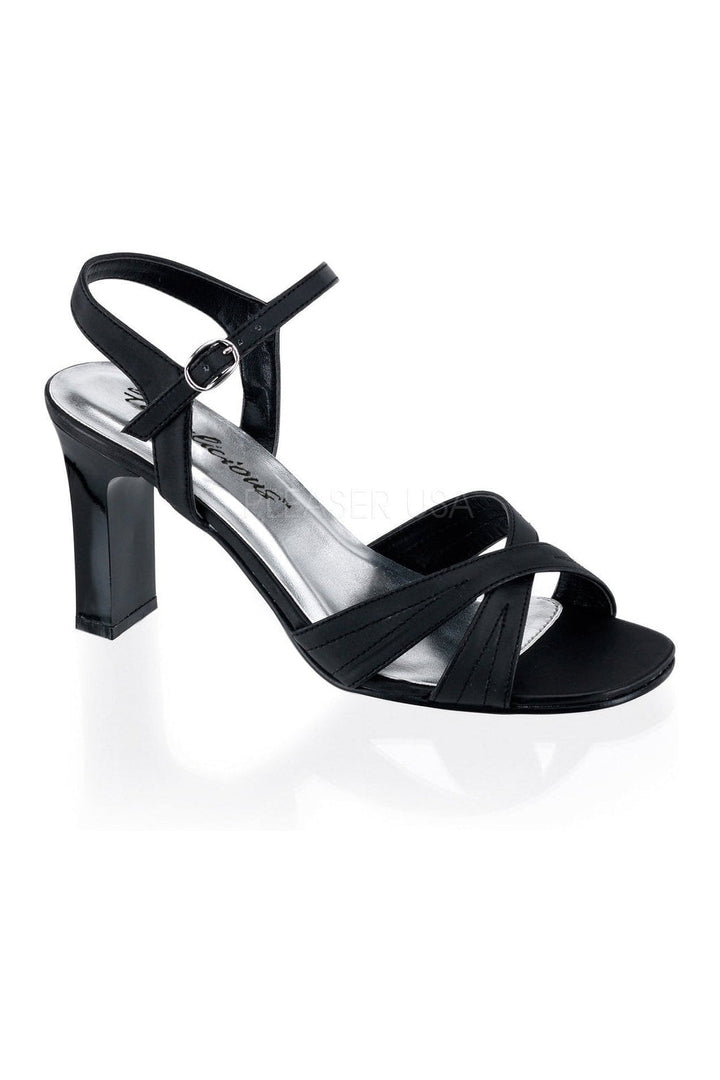 ROMANCE-313 Sandal | Black Faux Leather-Fabulicious-Black-Sandals-SEXYSHOES.COM
