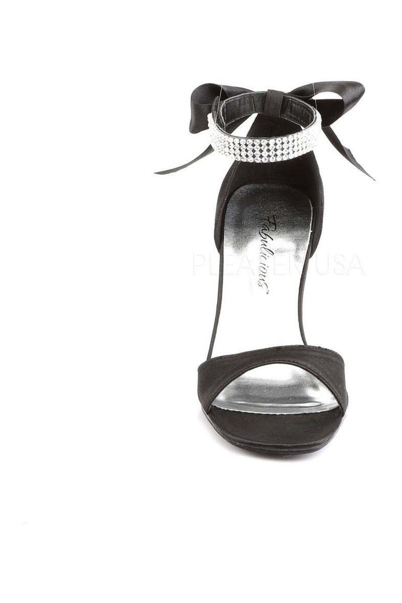 Fabulicious ROMANCE-372 Sandal in Black Satin