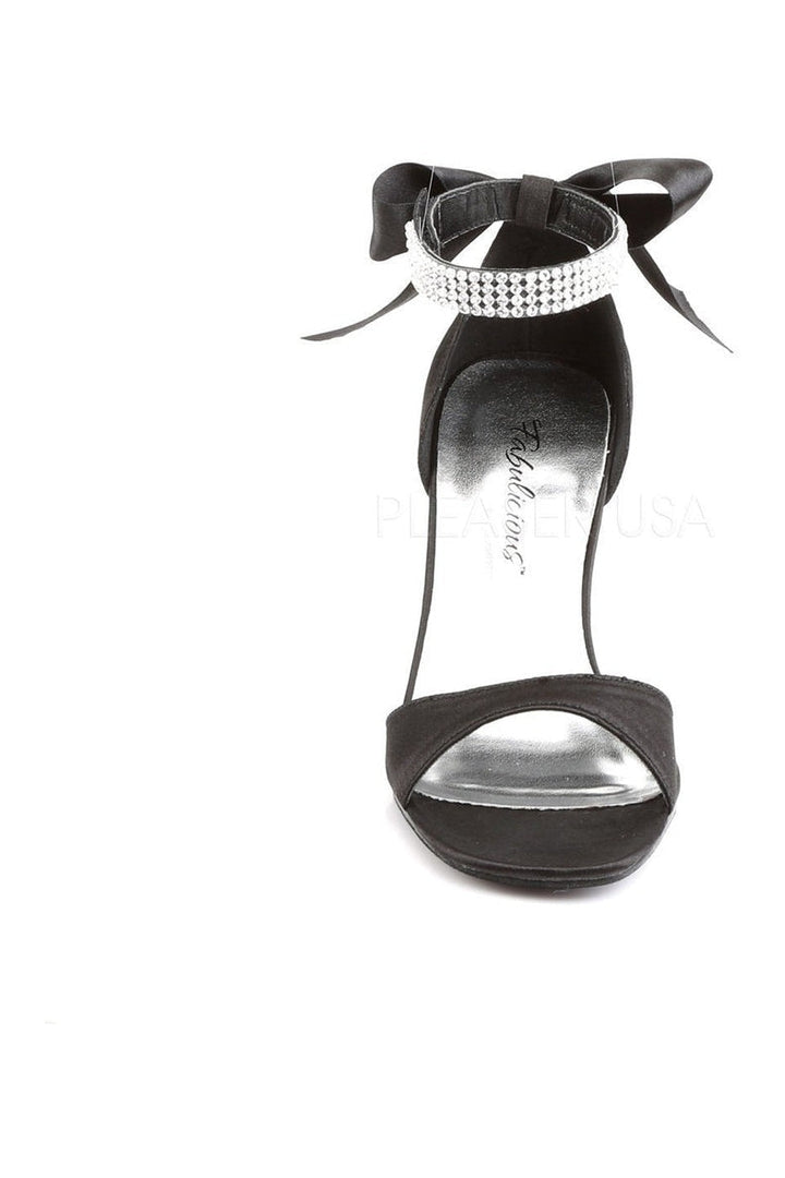 ROMANCE-372 Sandal | Black Genuine Satin
