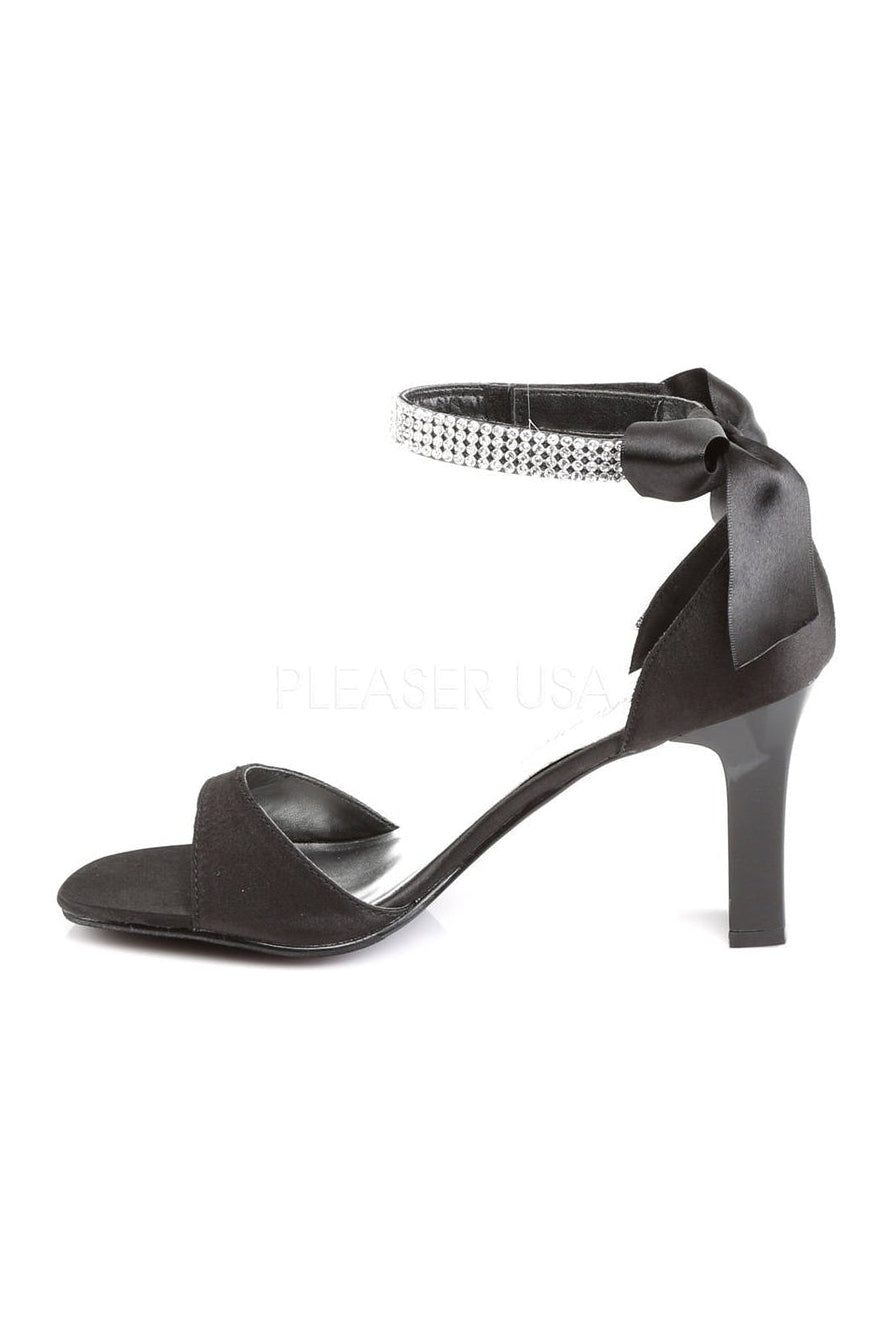 Fabulicious ROMANCE-372 Sandal in Black Satin