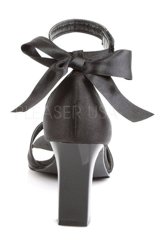 Fabulicious ROMANCE-372 Sandal in Black Satin