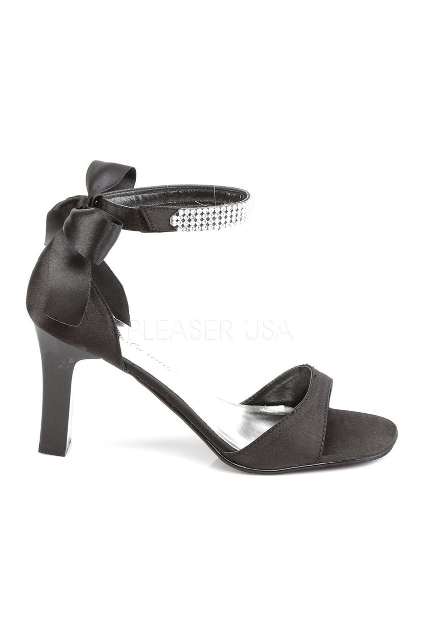 Fabulicious ROMANCE-372 Sandal in Black Satin