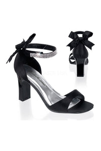 Fabulicious ROMANCE-372 Sandal in Black Satin from SexyShoes.com