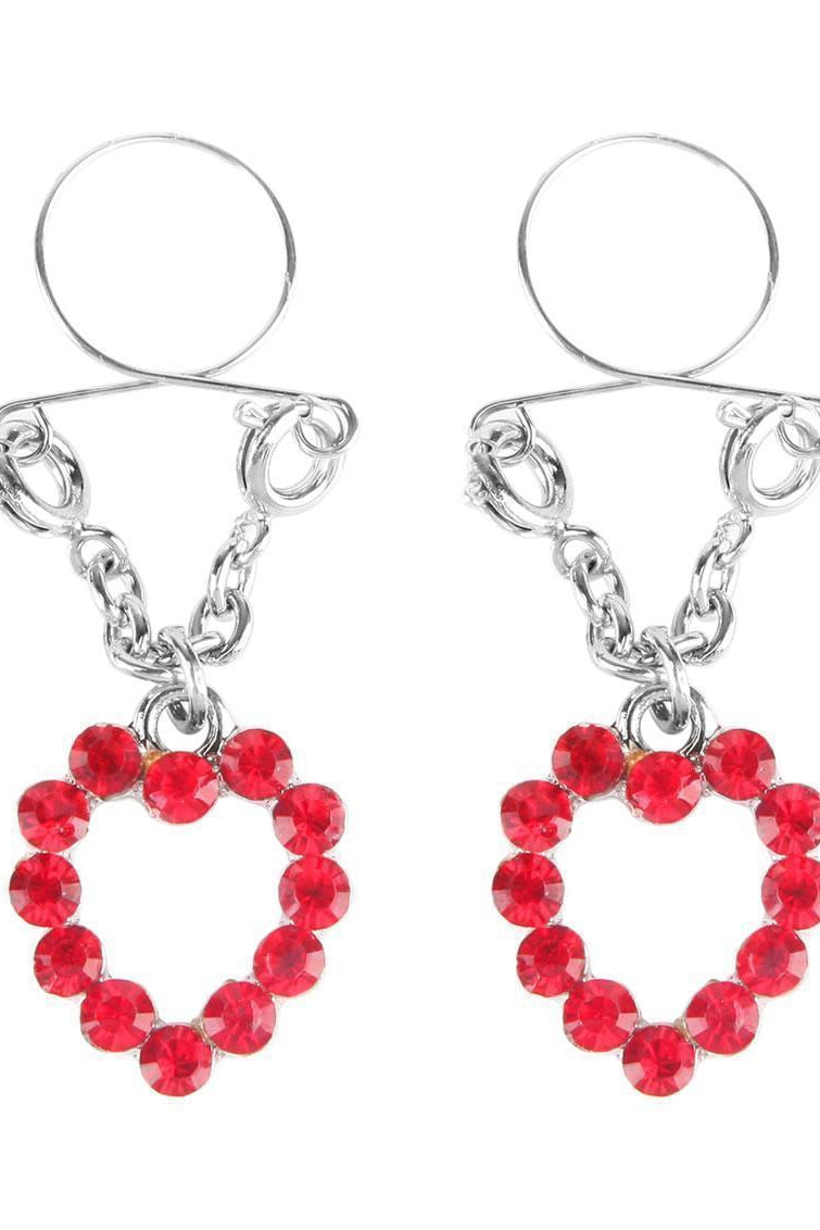 Ruby Hearts Nipple Jewelry-Peekaboo Pasties-SEXYSHOES.COM