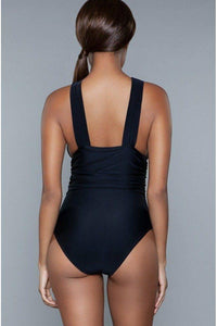 BeWicked Ruched One Piece Swimsuit in Black 