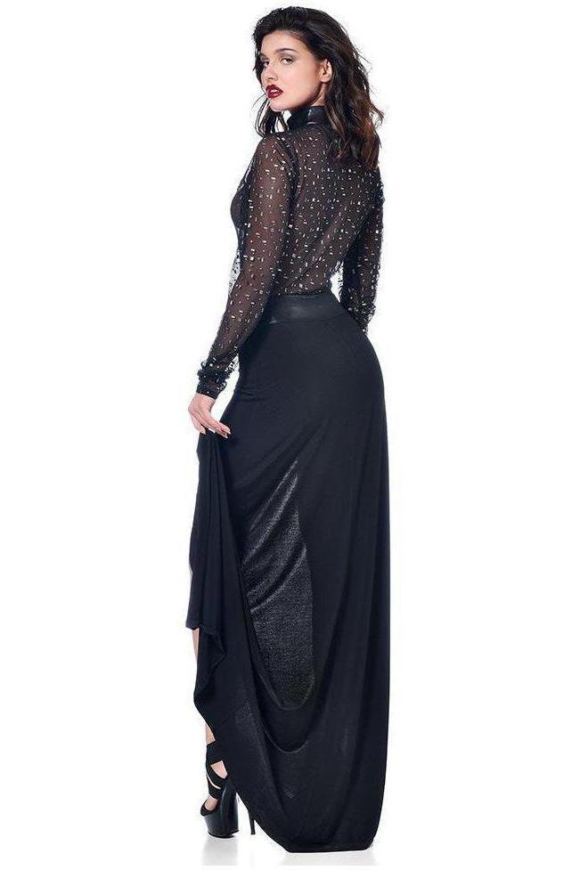 Les P'Tites Folies Saphir Fetish Skirt in Black Lycra