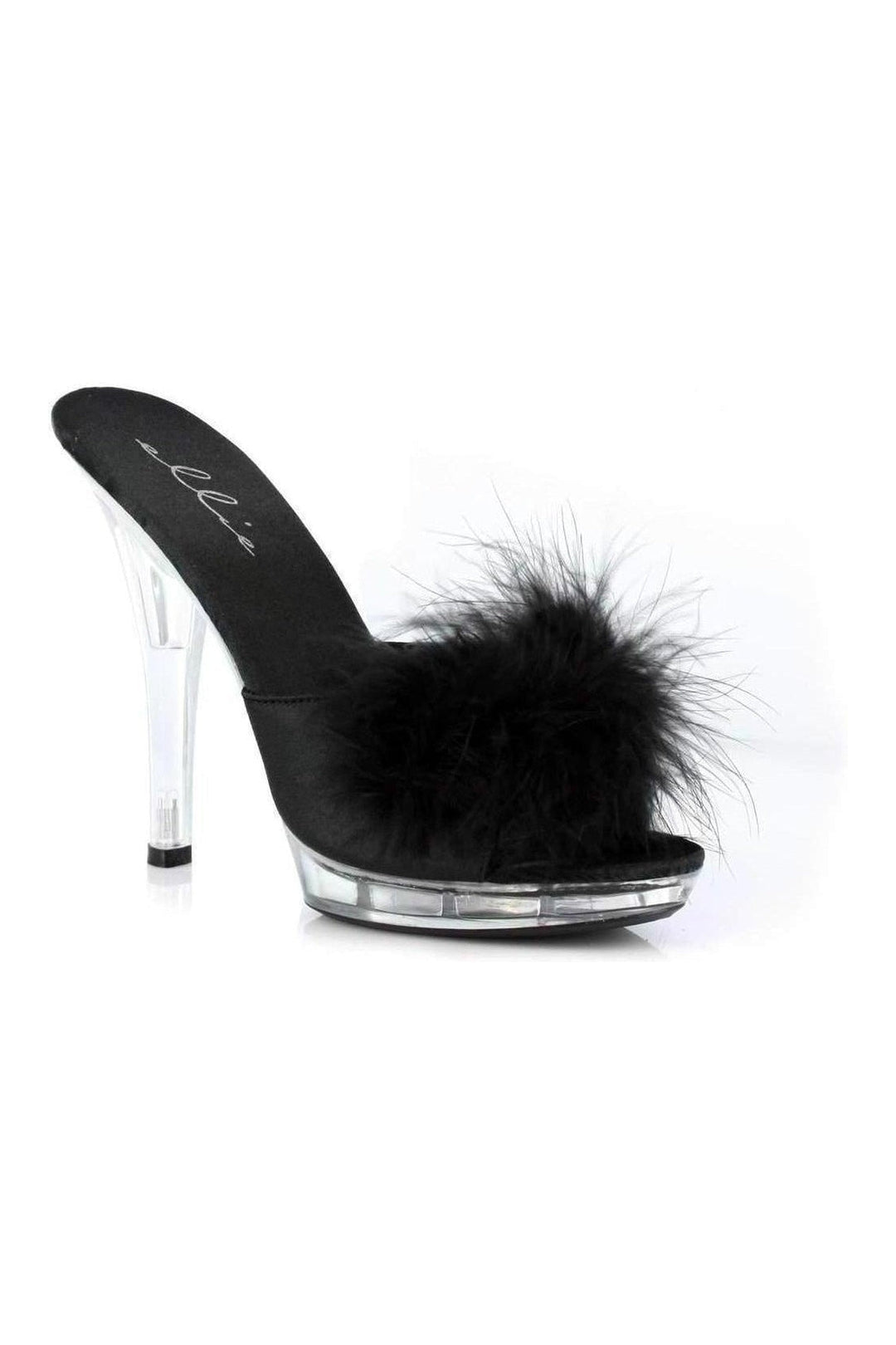 Ellie Shoes SASHA Marabou in Black Patent from SexyShoes.com