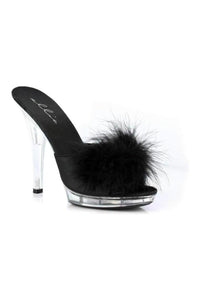 Ellie Shoes SASHA Marabou in Black Patent from SexyShoes.com