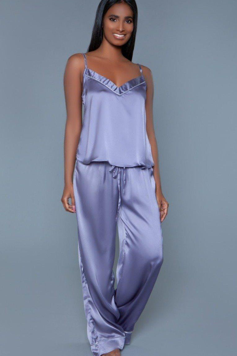Satin Sleepwear Set-Sleepwear-BeWicked-Purple-S-SEXYSHOES.COM