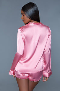 BeWicked Satin Sleepwear Set in Pink 