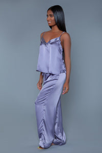 BeWicked Satin Sleepwear Set in Purple 