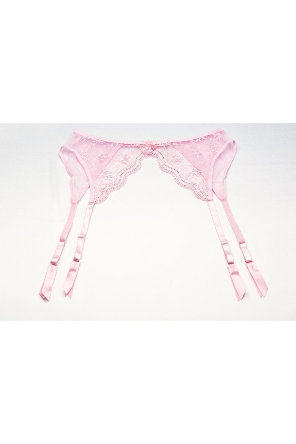 Scalloped Embroidered Garter belt | Plus Size-Intimate Attitudes-SEXYSHOES.COM