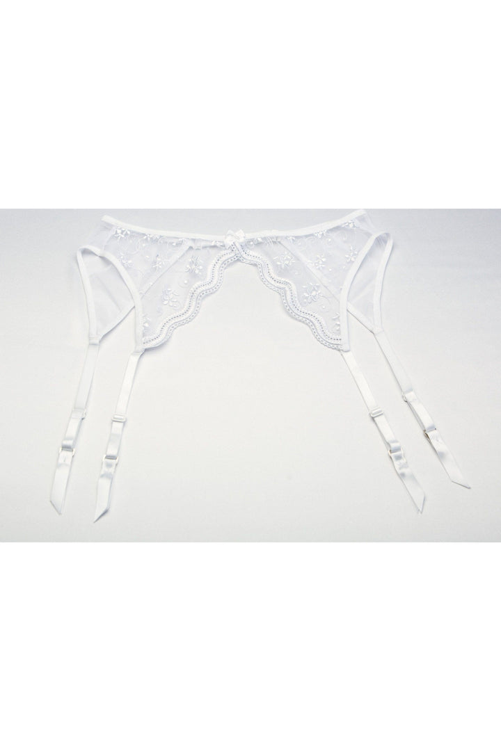 Scalloped Embroidered Garter belt | Plus Size-Intimate Attitudes-SEXYSHOES.COM