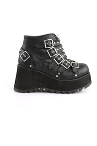 Demonia SCENE-30  Wedge in Black Faux Leather