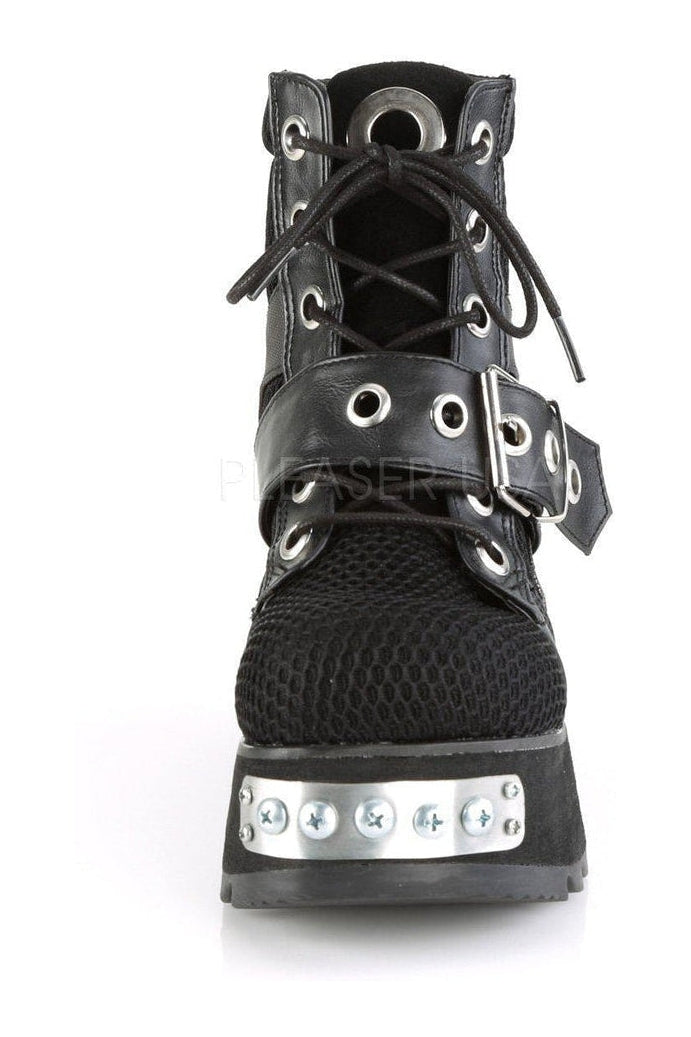 Demonia SCENE-53  Platform Boot in Black Fabric