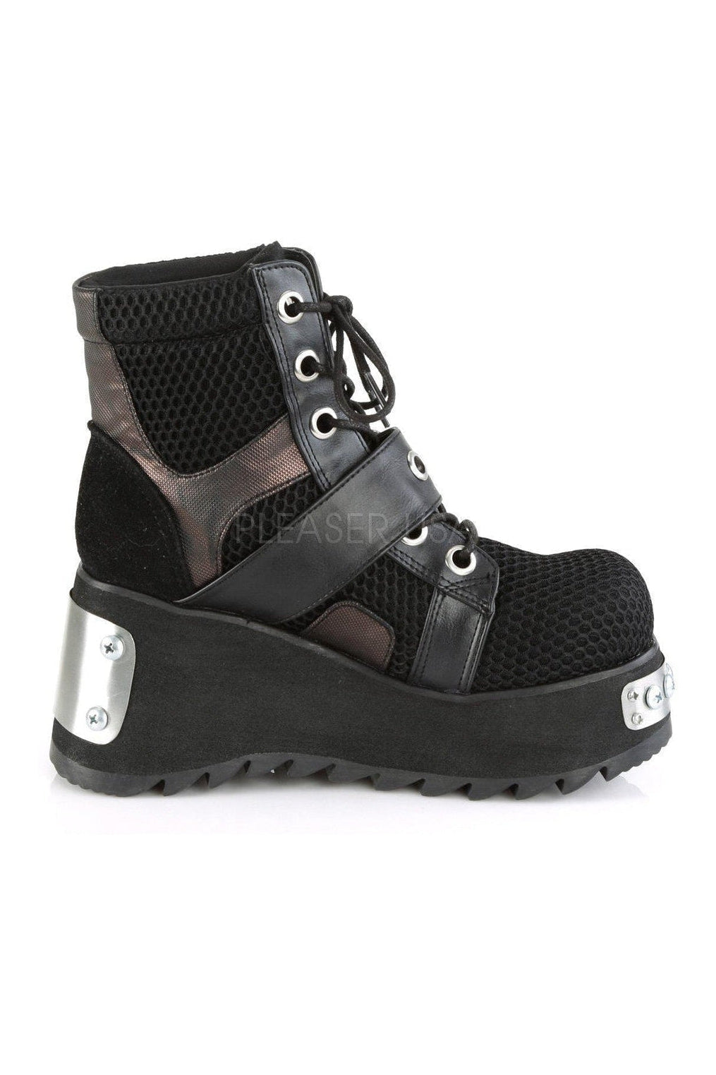 Demonia SCENE-53  Platform Boot in Black Fabric
