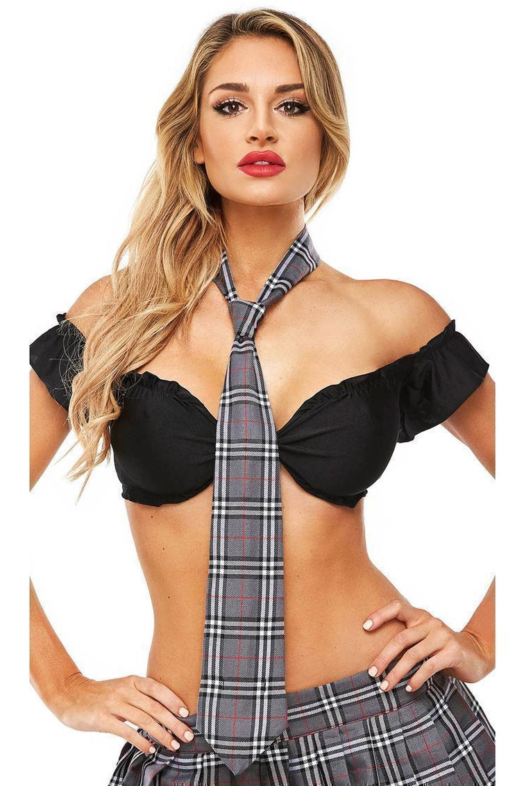 Teacher's Pet Schoolgirl Tie in Grey  from SexyShoes.com