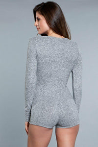 BeWicked Scoop Neck Sleep Romper in Grey 