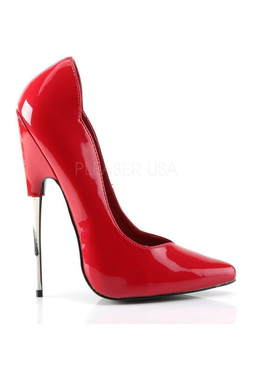 Devious SCREAM-01 Pump in Red Patent