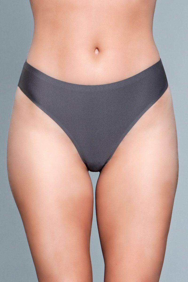 Seamless Microfiber Thong-Panties-BeWicked-Grey-S-SEXYSHOES.COM