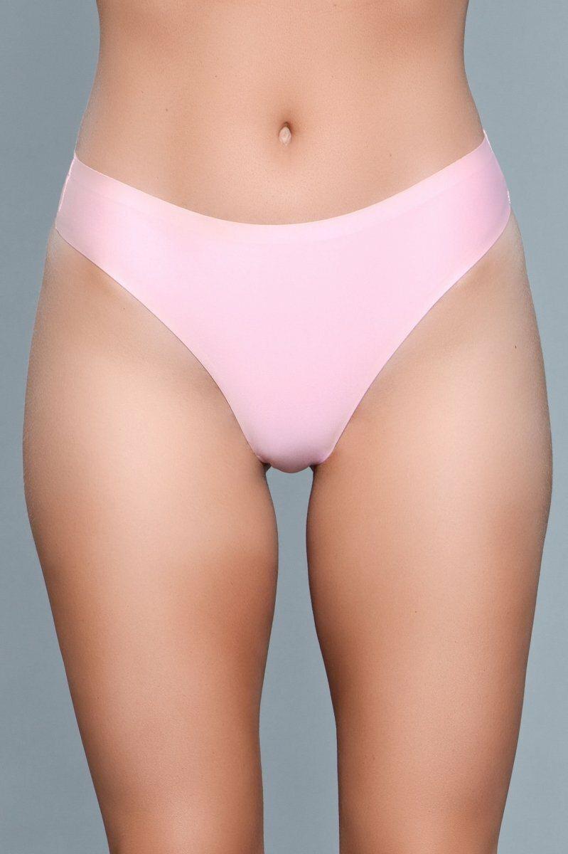 Seamless Microfiber Thong-Panties-BeWicked-Pink-S-SEXYSHOES.COM