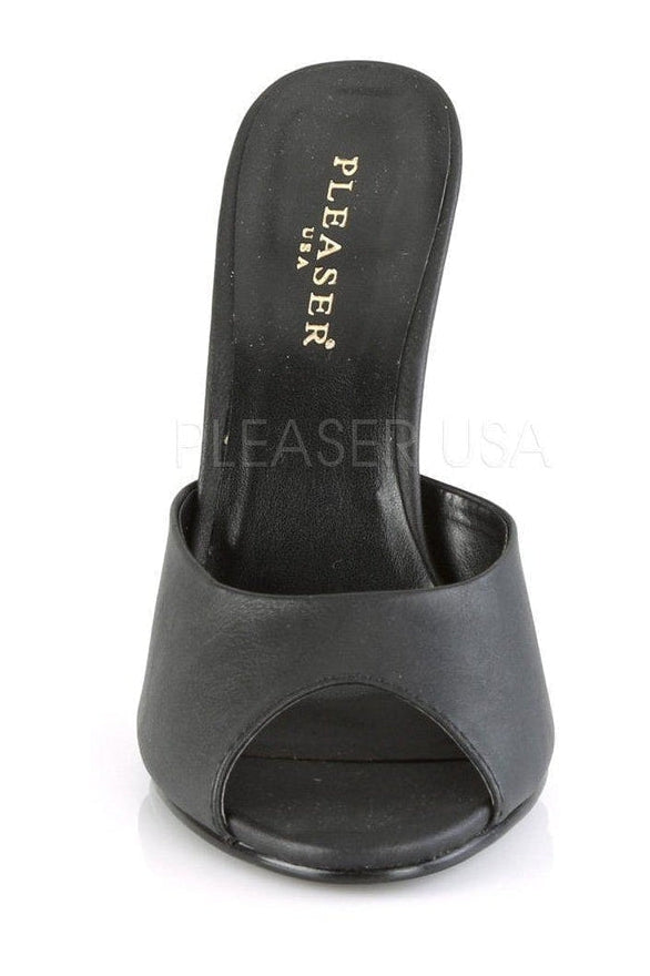 SEDUCE-101 Mule | Black Faux Leather-Pleaser-SEXYSHOES.COM