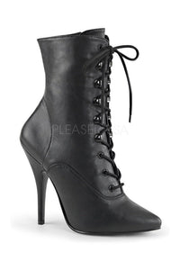 Pleaser SEDUCE-1020 Ankle Boot in Black Faux Leather from SexyShoes.com