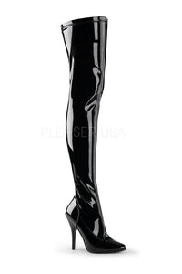 Pleaser SEDUCE-3000 Thigh Boot in Black Patent from SexyShoes.com