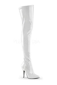Pleaser SEDUCE-3000 Thigh Boot in White Patent from SexyShoes.com