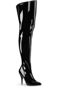 Pleaser Pink Label SEDUCE-3000WC Wide Calf Boot in Black Patent from SexyShoes.com